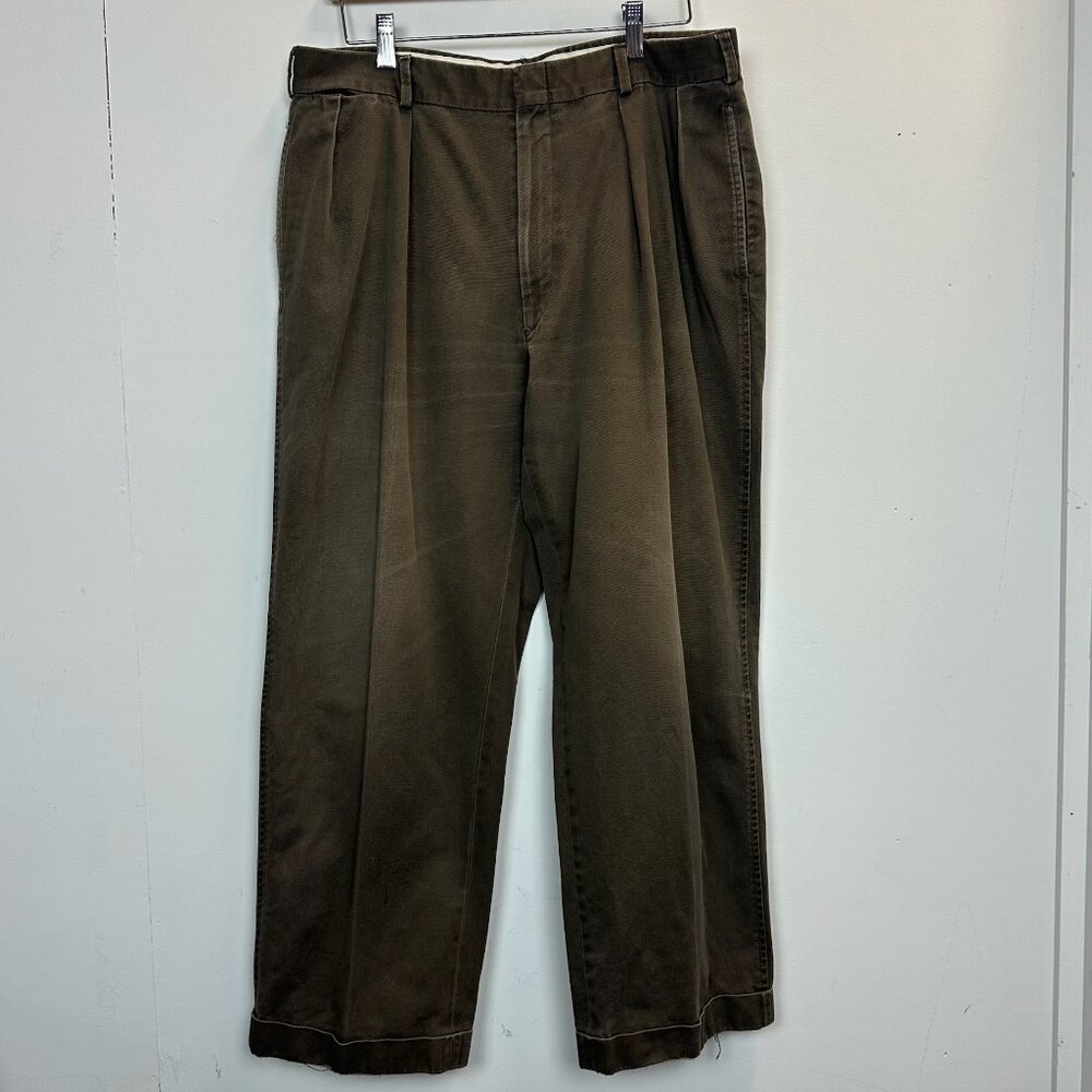 Vintage Polo PRL Ralph Lauren Pleated Twill Pant Chino Brown